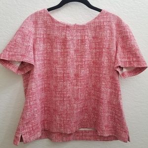 Mercer & Madison Women's Short Sleeve Blouse Red L